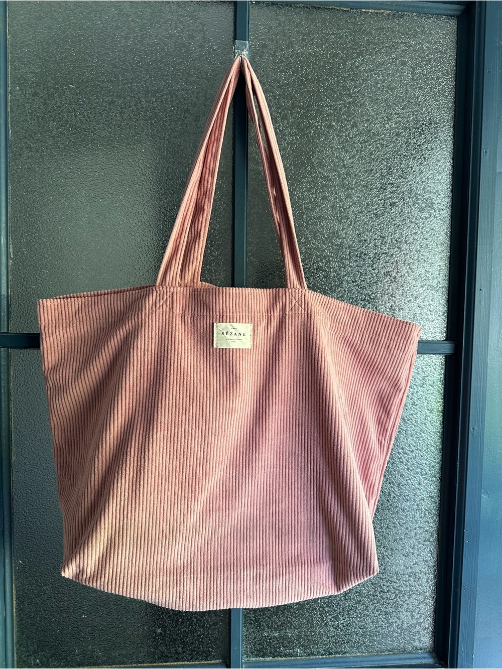 Sezane Light Pink Corduroy Tote Bag